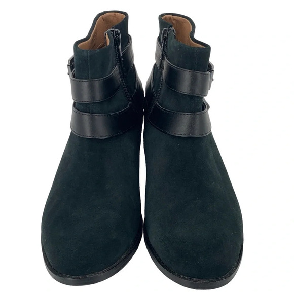 Vionic Mana Ankle Boots Womens 6 GREEN Suede Comfort Orthopedic Buckle Full Zip - Picture 3 of 12